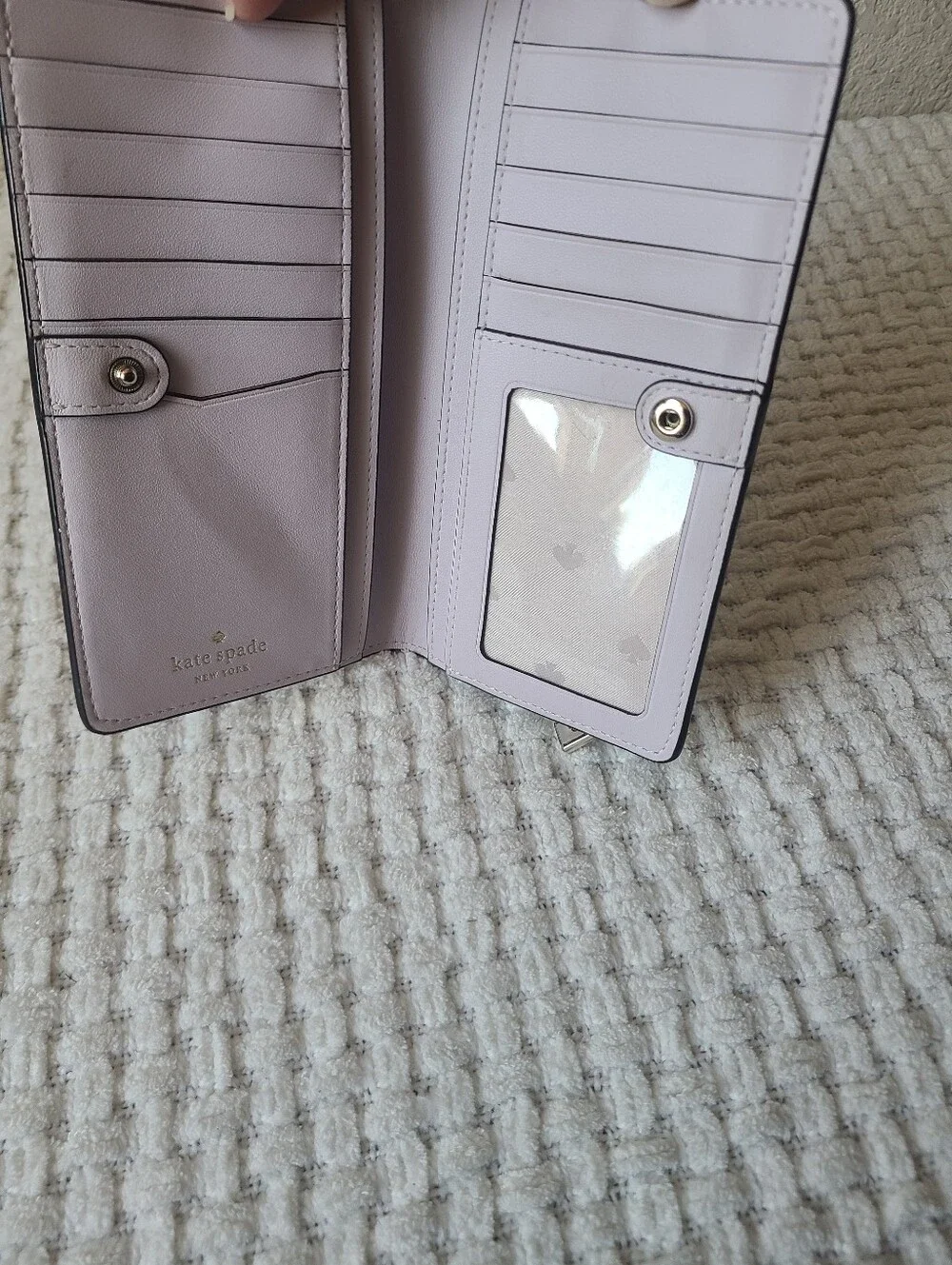 Kate Spade New York Pastel Purple Zip Wallet With Gold Logo